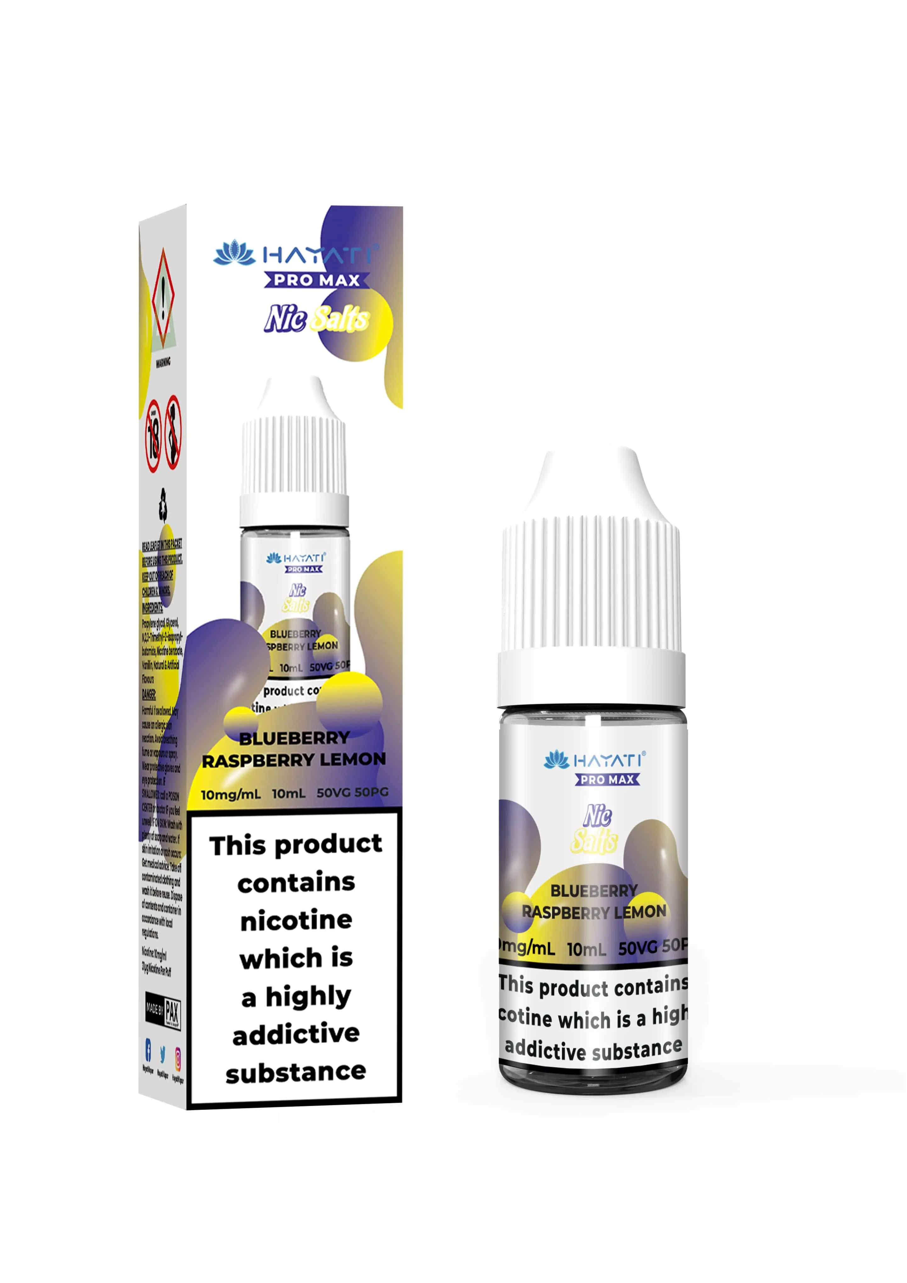 Blueberry Raspberry Lemon Nic Salt E-Liquid by Hayati Crystal Pro Max 10ml